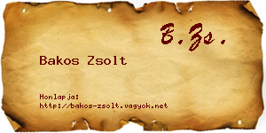 Bakos Zsolt névjegykártya